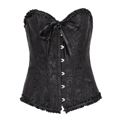
Women Satin Bustier lingerie victorian corset Overbust Top Lace Sexy Corsets and Bustiers for wedding party 