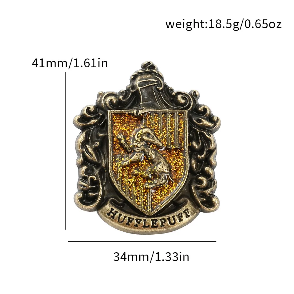 Movie Magic Pins Four College Lapel Badge Pins For Classic Movie Fans Christmas Jewelry Gift Draco Malfoy Family Heraldry Brooch
