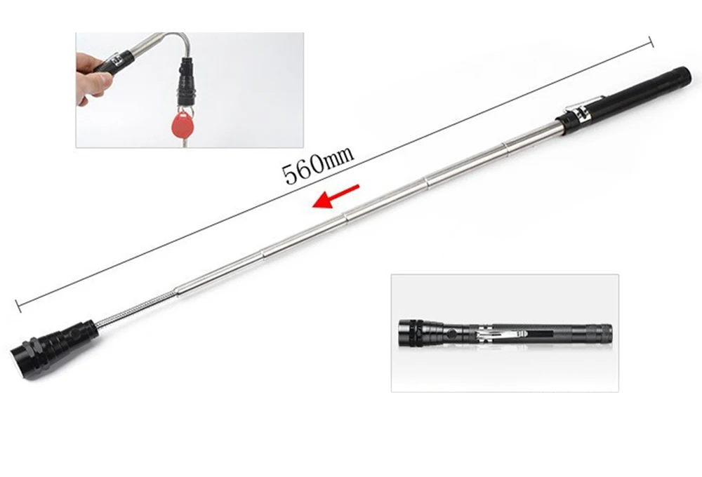 Scalable Aluminum Pocket 3 LED Magnetic LED Flashlight Picker with Clip