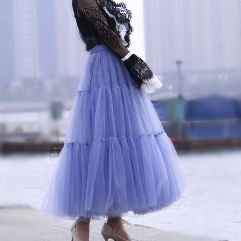 Fairy Elf Dancing Ballet Gauzy Dance Dress Two Layer Puffy Net Yarn Cake Skirt Large Swing Heavy Work Skirt