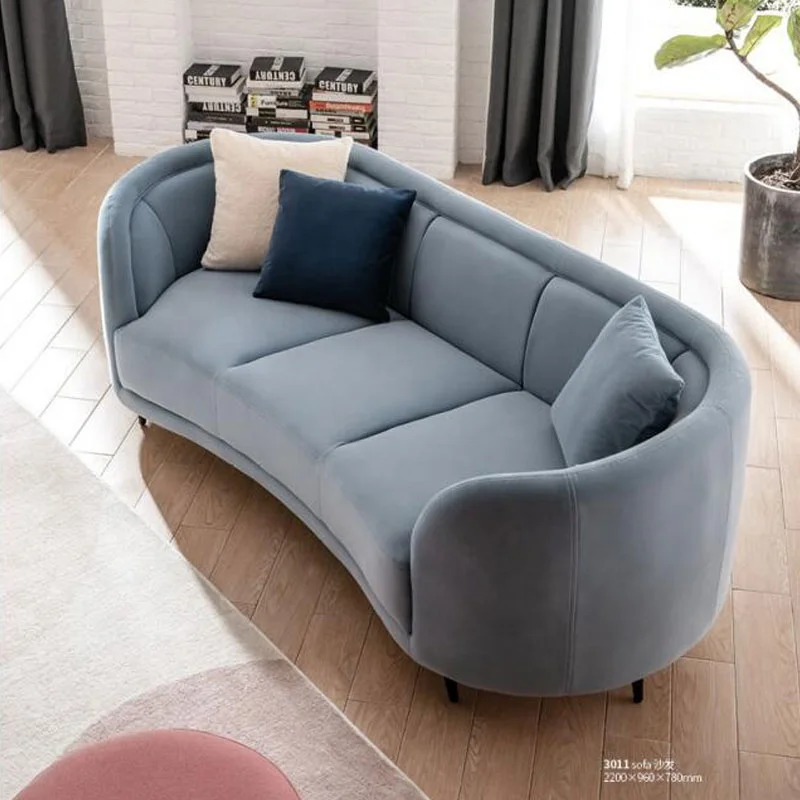 Modern luxury fashion living room cloth sofa durable furniture three person leather sofa