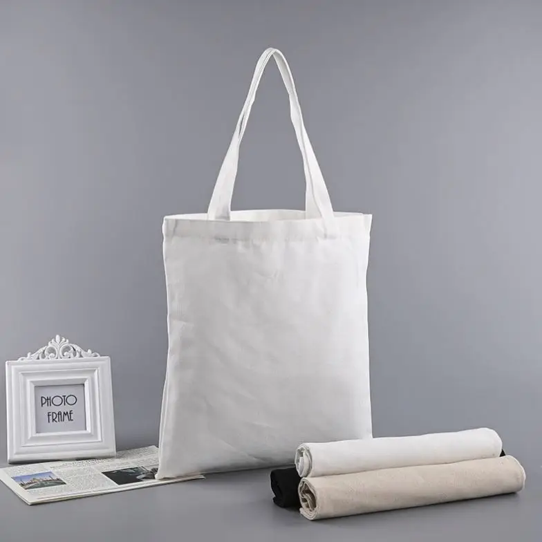 Custom Logo Printed Reusable Shopping Bag Size Square Zip Cotton Canvas Shoulder Bag With Zipper