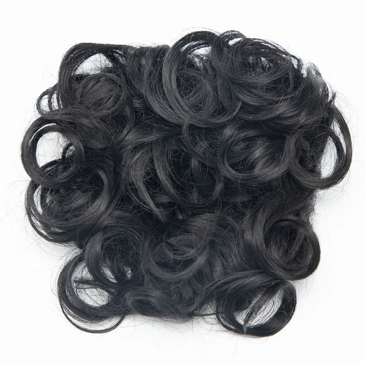 Messy Curly Hair Topper Replacement Woman Toupee Piece 4x4cm Short Full Mono Human Hair Clip in Wavy Hair Topper for Women