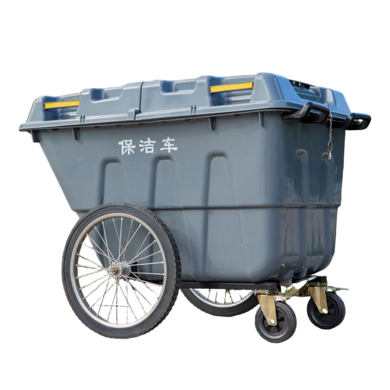 Заводская цена 400L Hdpe мусорный бак с колесами и крышкой пластиковый