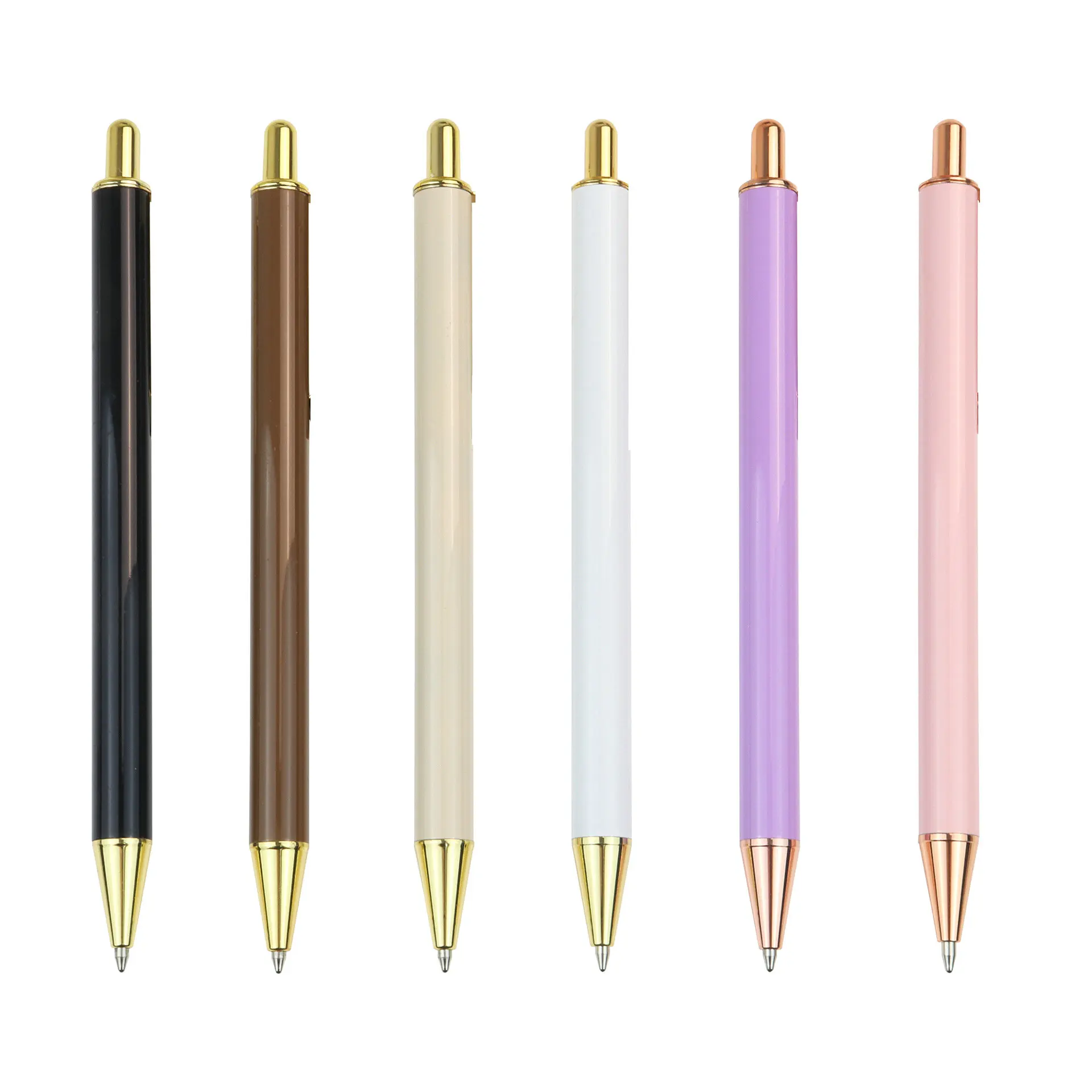 Diy Non Clip Personalized Logo Refillable Colorful Blank Stainless Steel Pen