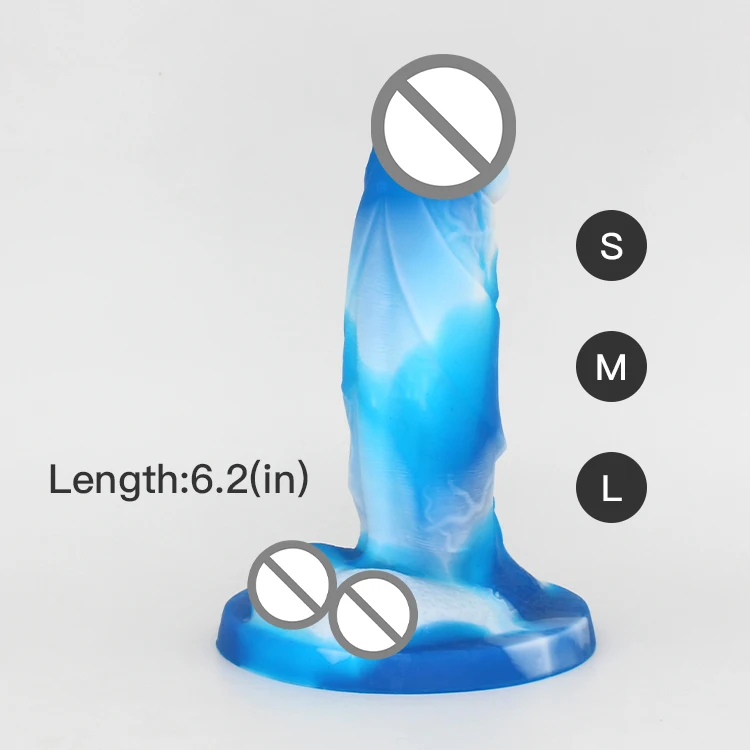 Blue Sky and White Clouds Dildo Simulation Penis Strap on dildo For Couples With Suction Cup Adult Sex Toys