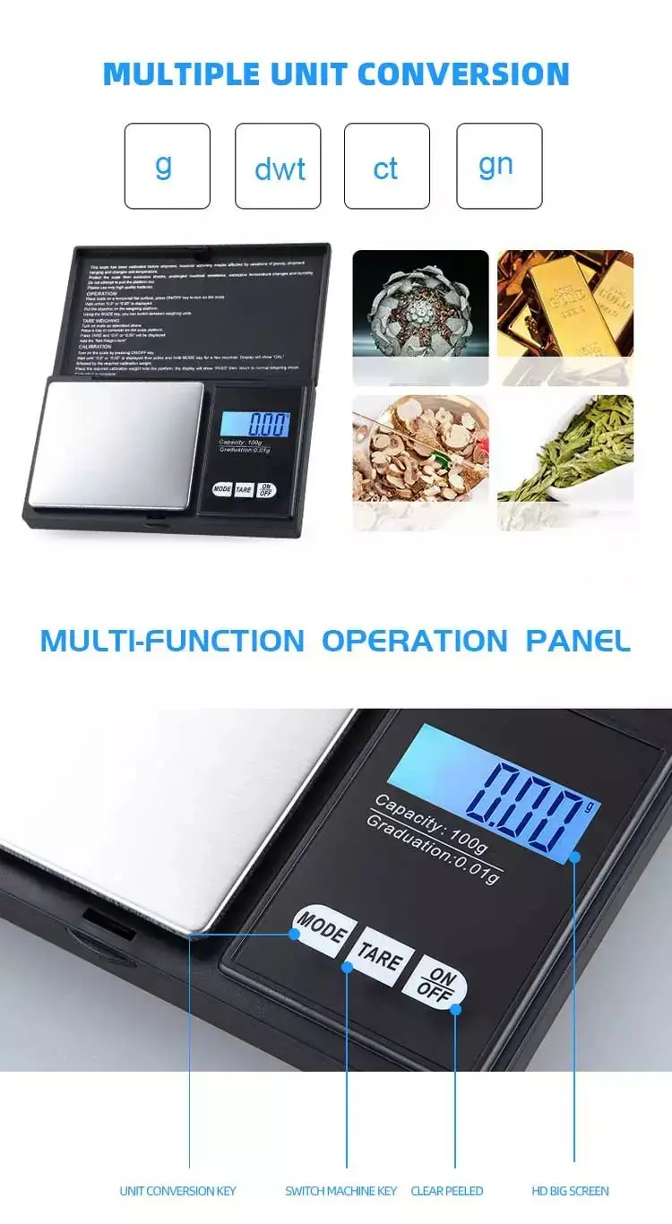 Wholesale Price Mini Jewelry Weight Measuring Scale Portable Pocket Digital Weighing Scale CE&ROHS