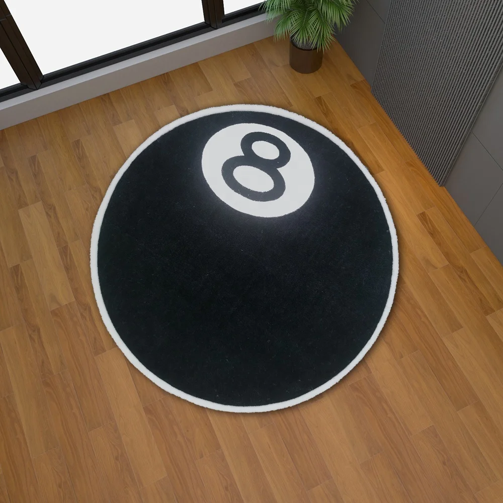 Черный 8 бильярдный коврик напольный Ретро хип-хоп спальня домашний декор ковры для детей