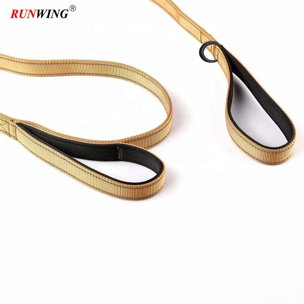 Heavy Duty Nylon Dog Leash 6ft,Reflective Dog Leash With Two Handles Long pull short pull double combination