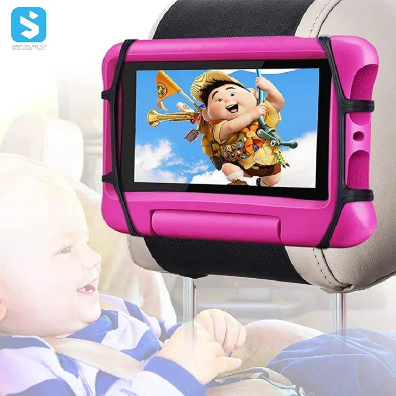 Регулируемый держатель для подголовника автомобиля, держатель для планшета для детей на задних сиденьях, противоскользящий ремень и удерживающая сетка