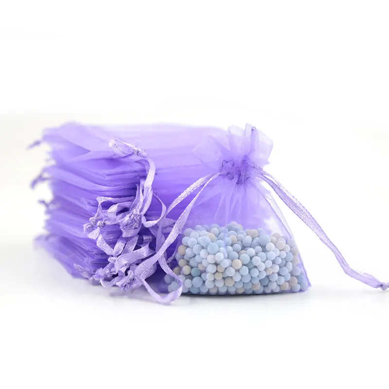 purple packaging custom bags organza candy bags jewelry with logo  9 x 12cm wholesale