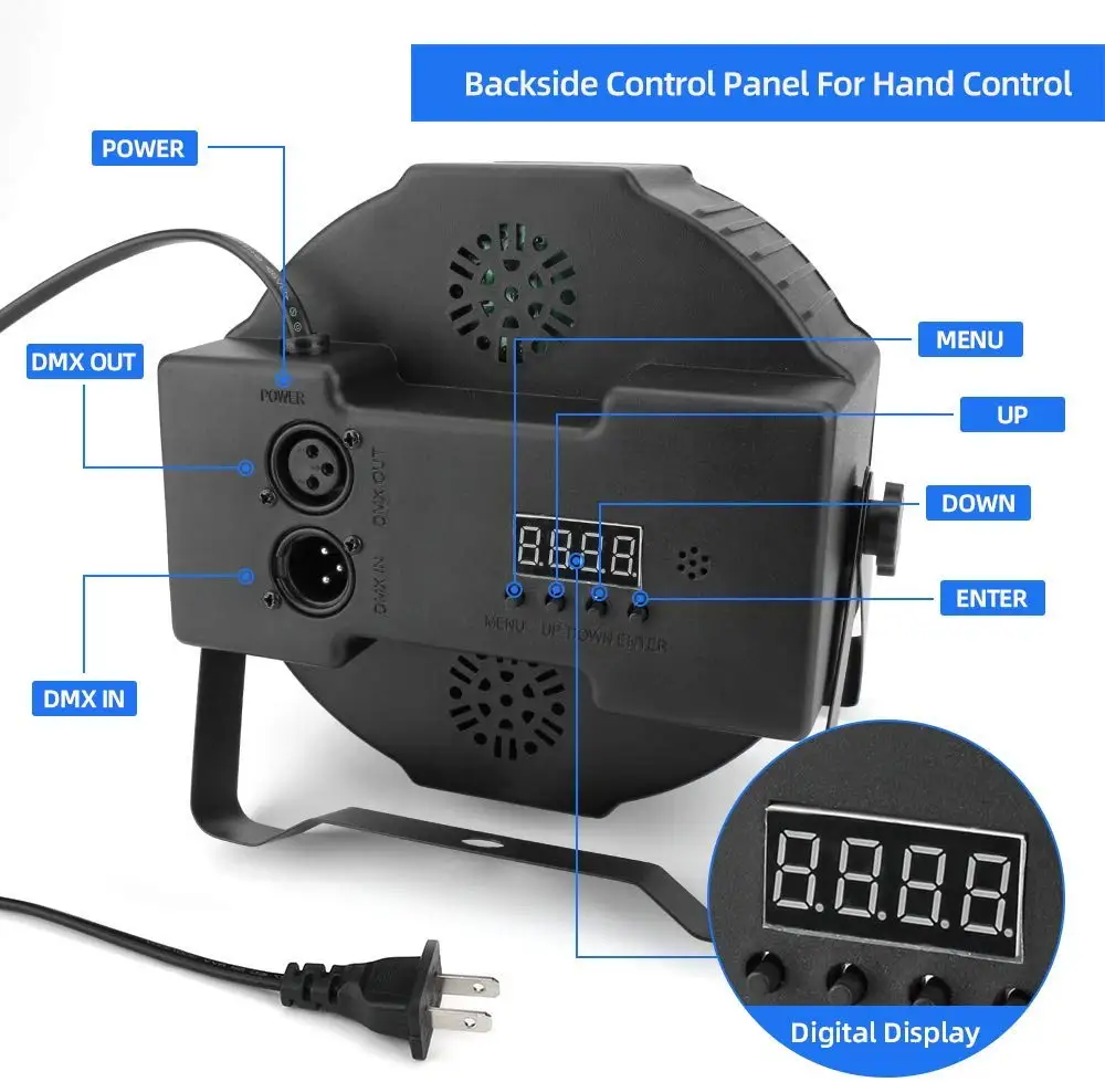 36W  Remote Controls DJ Disco Lights LED Par Light Strobe Lights UV Blacklight