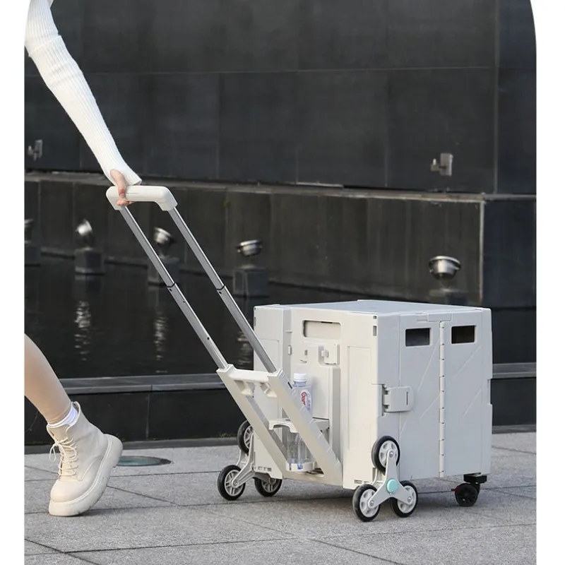 Convenient Economical and Labor-saving Trolley Hand Pull Luggage Car Home Supermarket Outdoor Folding Shopping Cart
