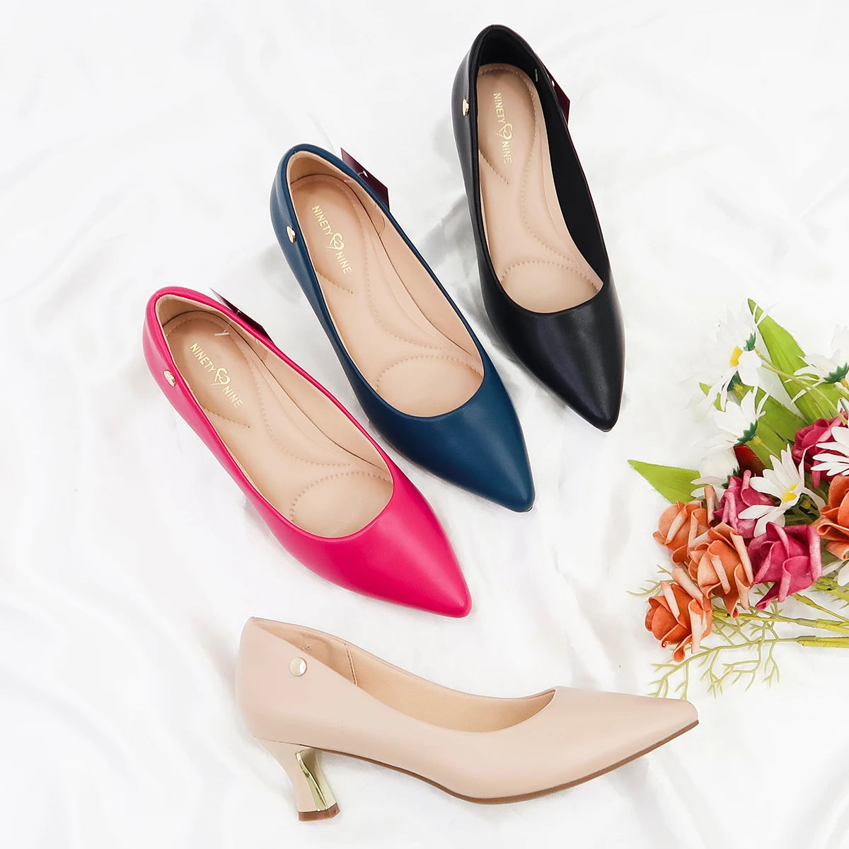 2023 OEM ODM new Fashion slip on Design Pointed Toe Stiletto footwear kitten Heels Ladies Dress Shoes Pumps for Women