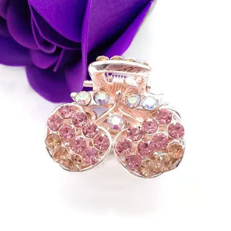 Оптовая продажа, модные маленькие золотые блестящие металлические заколки для волос со стразами для девочек и детей, женские аксессуары для волос, ювелирные изделия