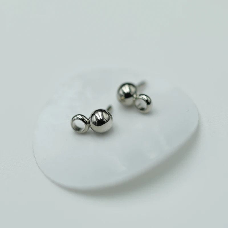 Stainless steel closing ring short pin Minimalist stainless Round Bead Ball needle For Women For Teen DiY earrings accessories