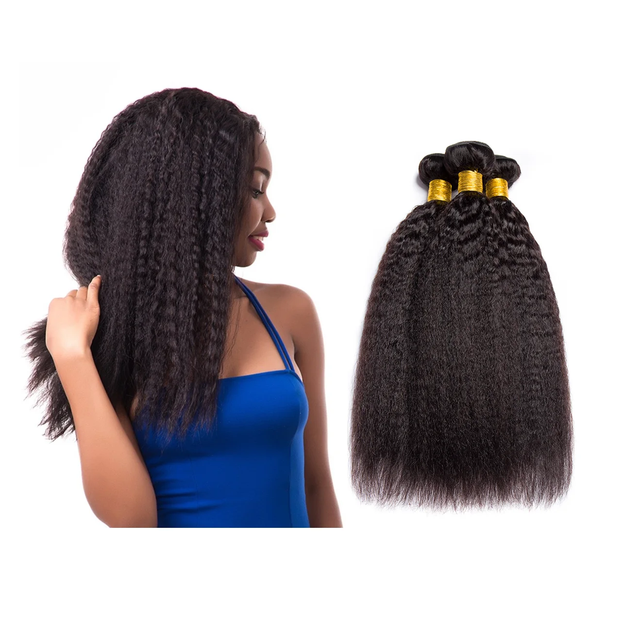 Virgin Cuticle Aligned Hair Bulk Wholesale Kinky Straight Human Hair Bundles Peruvian Hair Weave Bundles Cheap 10a Grade