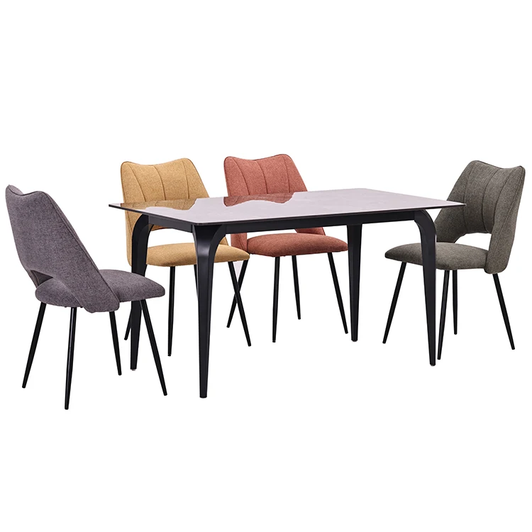 Free Sample Wood Round Steel Square Extendable Victorian European White Marble Dining Table Set