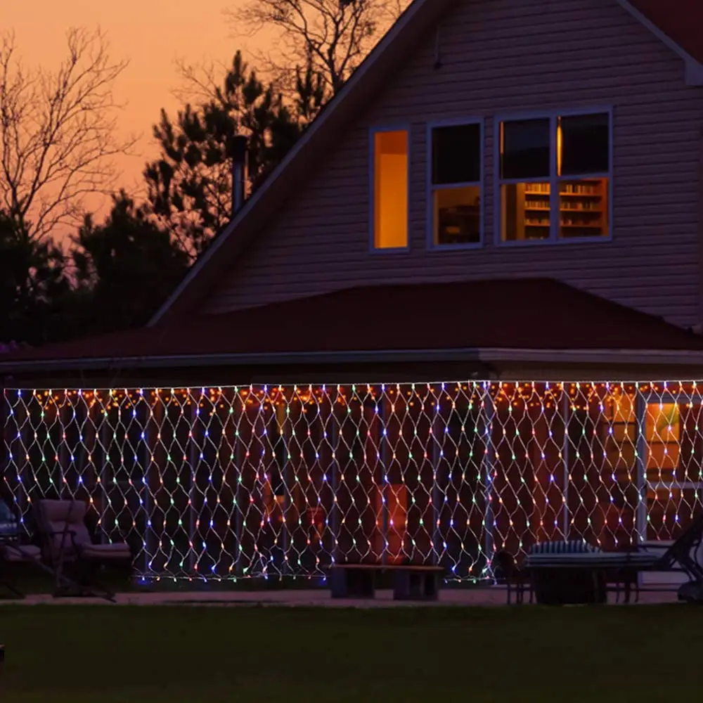 Led Outdoor Mesh Fairy Solar String Lights For Garden Festival Christmas Tree Lighting