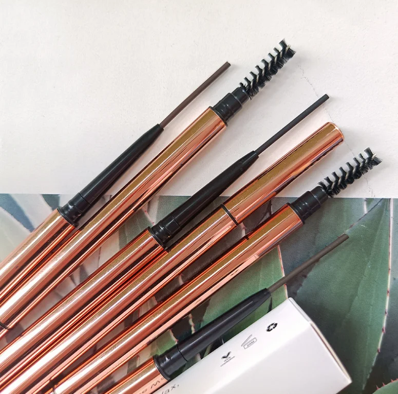 New gold ultra slim Eyebrow pencil private label brown colors vegan Eyebrow pencil waterproof