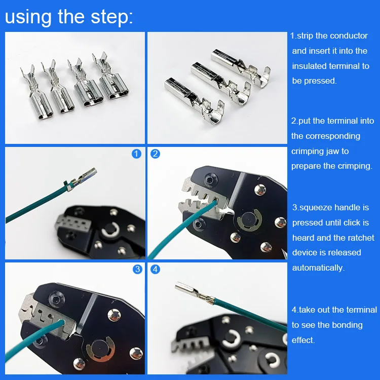 SN-2549 Supplier Mini Type Self Adjustable Cable Crimper Sleeve Crimping Pliers AWG 28-18 Connector Crimp Tool