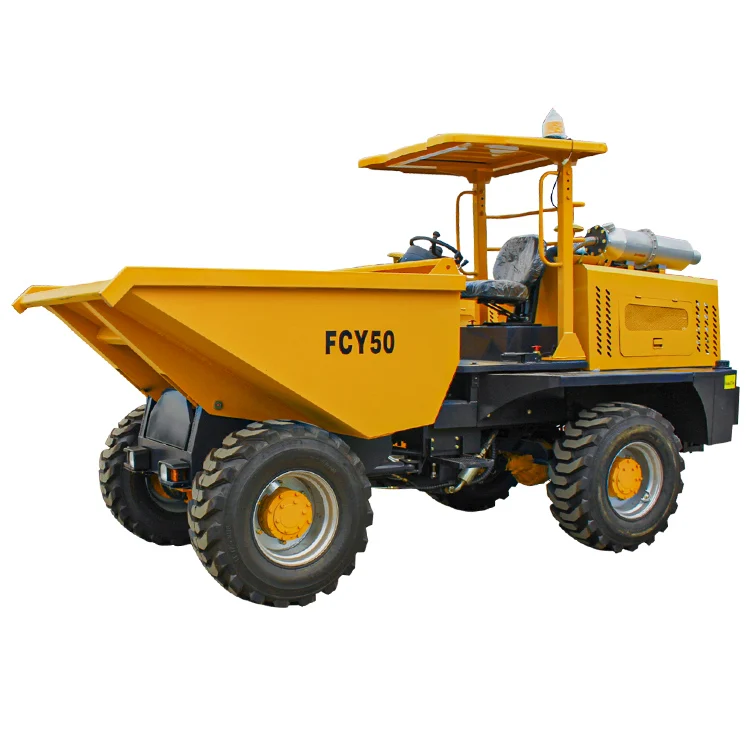 Articulated ce Factory 4wd 5ton self loading site dumper mini dump truck wheel dumper in Peru Chile for transport bulk concrete