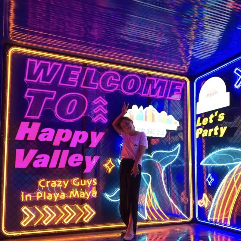 Неоновый ночник Логотип Акриловый неоновый свет фон Арка неоновый настенный светильник