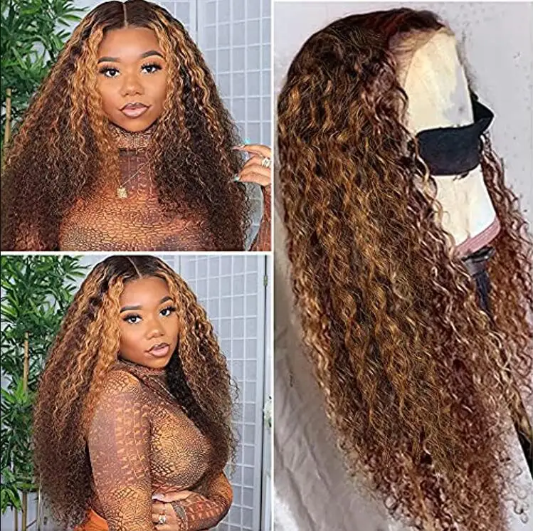 180 Density HD Transparent 13*6 loose deep Swiss Lace Frontal Wig Vendors Virgin Glueless Ombre Piano Color human hair Wigs