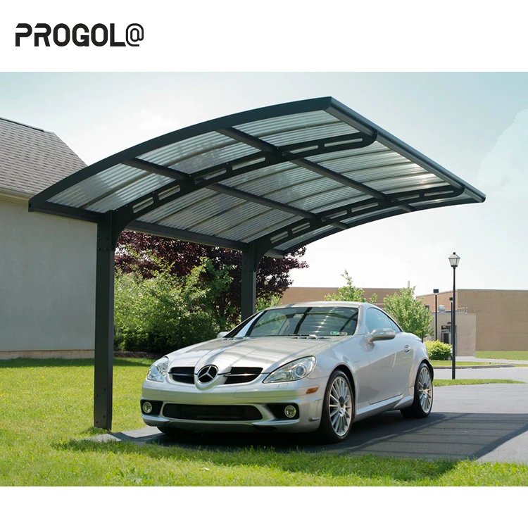 Progola Aluminum Carports For Car Parking Polycarbonate Carport Garage Waterproof Sunscreen Cantilever Aluminum Carport Shelter