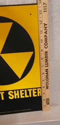 Securun Government Issued Fallout Shelter Sign NOS Home Decoration Plate Aluminum Customized Painted Black Aluminum Cards 100pcs