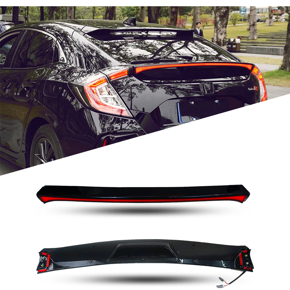 LED Middle Tail Lights Brake Spoiler Rear Lamps For Honda Civic 2016-2021 Type R