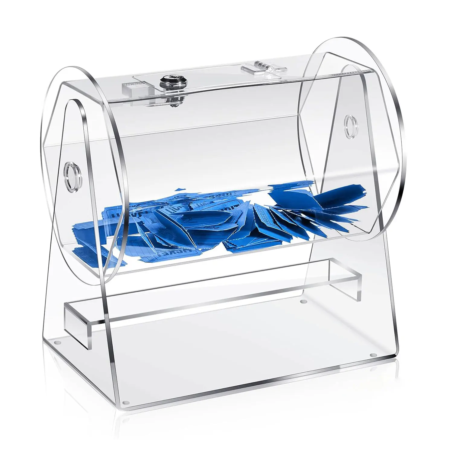 Custom Plexiglass Raffle Box Clear Acrylic Lucky Draw Box for Lottery Games, Bingo