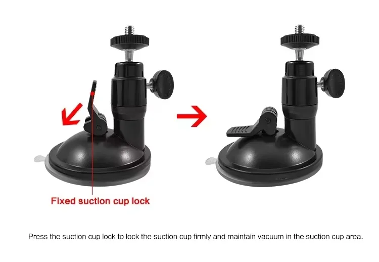 High Quality Car Windshield Suction Cup Stand 360 Degree Rotation Ball Head Bracket for Gopro Hero 13 /DJI OSMO/Insta360 Cameras