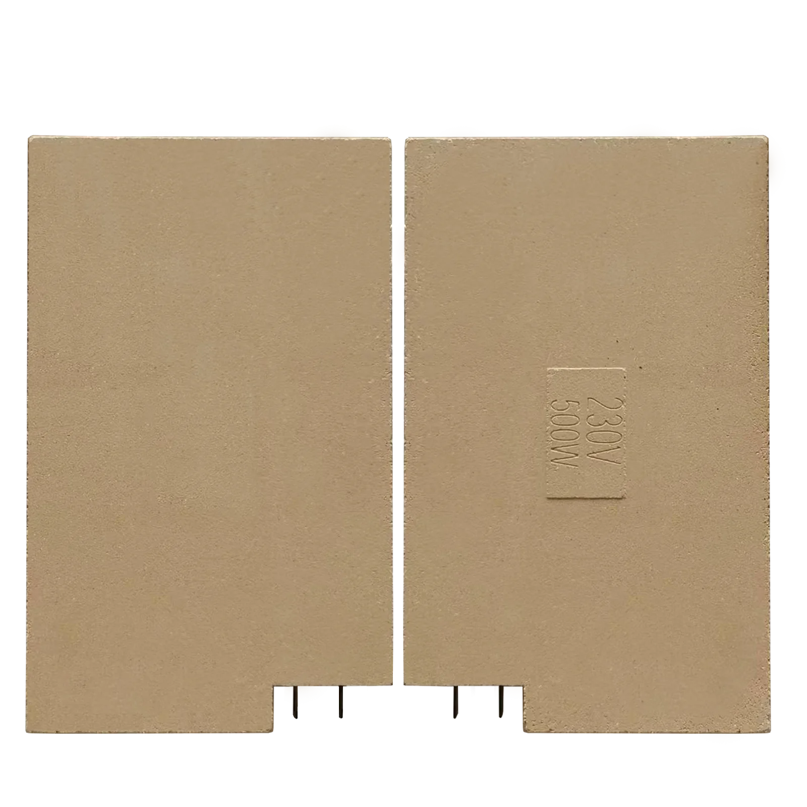 Inertia thermal Magnesia ceramic block 500 W M1525 thickness 20 mm 6.3 mm terminals built in Iron chromium aluminum heating wire