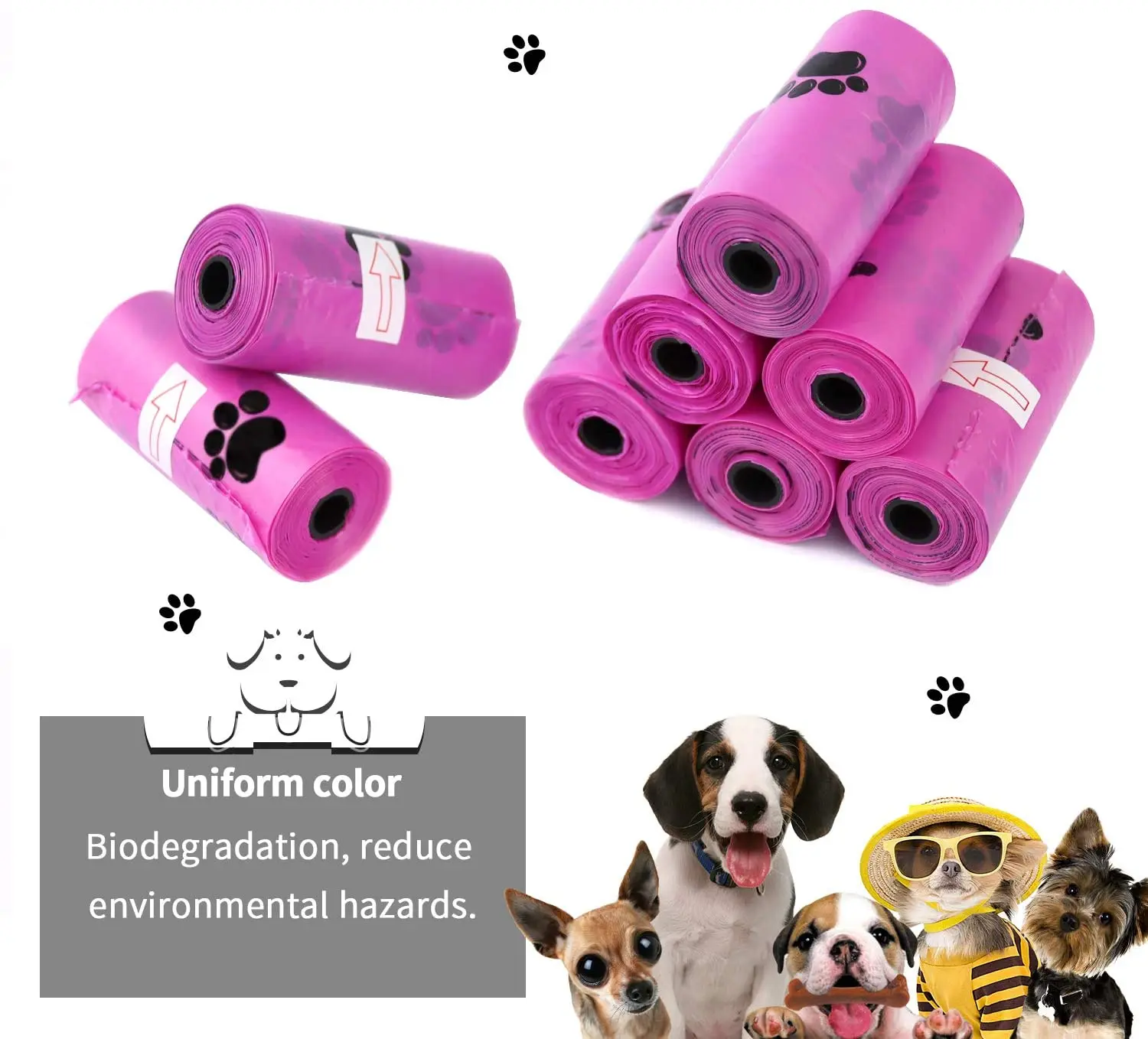 Single-player plastic compostable biodegradable pet waste dog poop bag