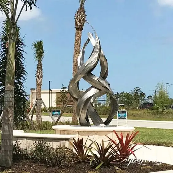 Artistic Temperament Sculpture UV Printed Stainless Steel Metal Garden Model Carved Abstract Tree Form with Artistic Theme