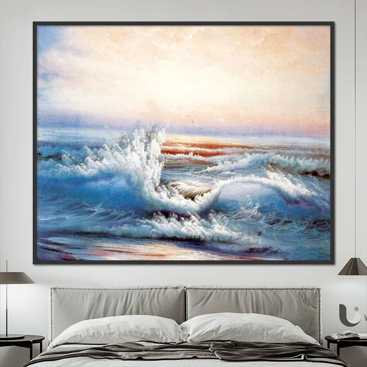 New Home Decoration Wall Art Seascape Diy Painting By Numbers Handpainted Seascape Oil Painting