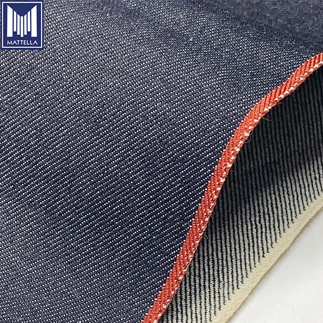 Jeans Jackets Fabric Stocklot 440gsm 100% Organic Cotton Selvage Trim 13oz Japanese Red White men women  Selvedge Denim