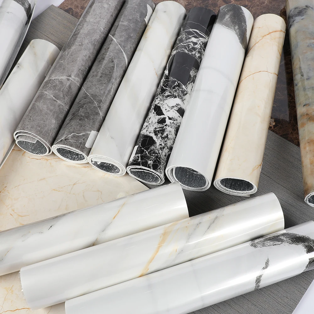 Modem Style Marble designs Interior Decorative Self Adhesive PVC Membrane Foil for PVC Panel