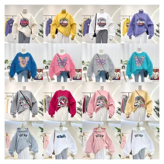 2024 spring jogger jumpers 1 piece crop top women sweatshirt stacked joggers sweatpants and hoodie set gym hoodies for women