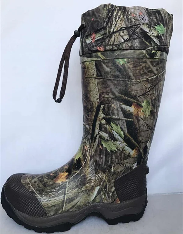 Rubber Camo Hunting Boots With Felt Socks