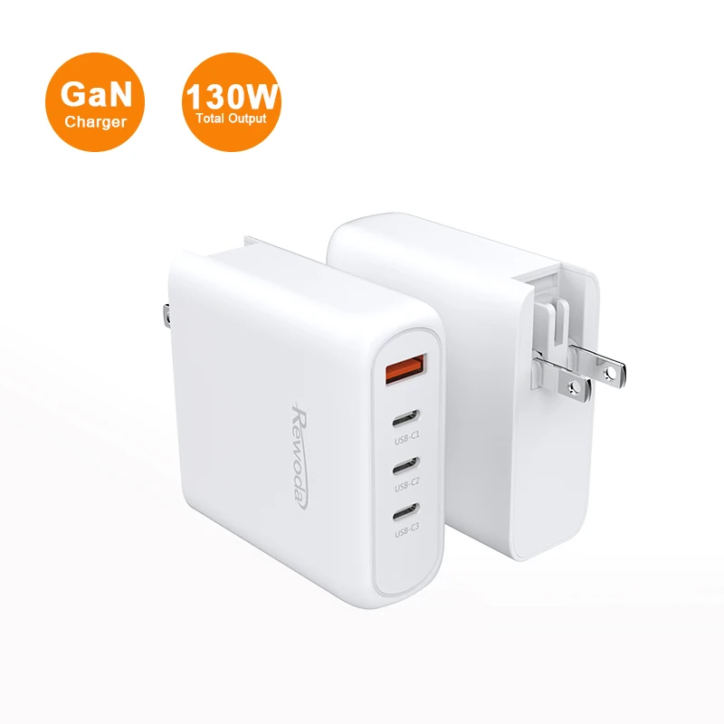 Wholesale price 130w Gan Charger PD wall chargers android i phone travel PLUG ADAPT  UK US EU AU adapter usb c laptop charger