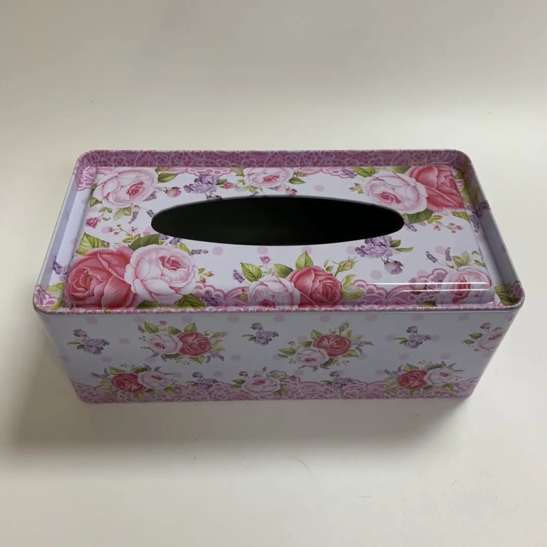 Colorful Hot Sale Rectangular Tissue Holder Gift Tin box