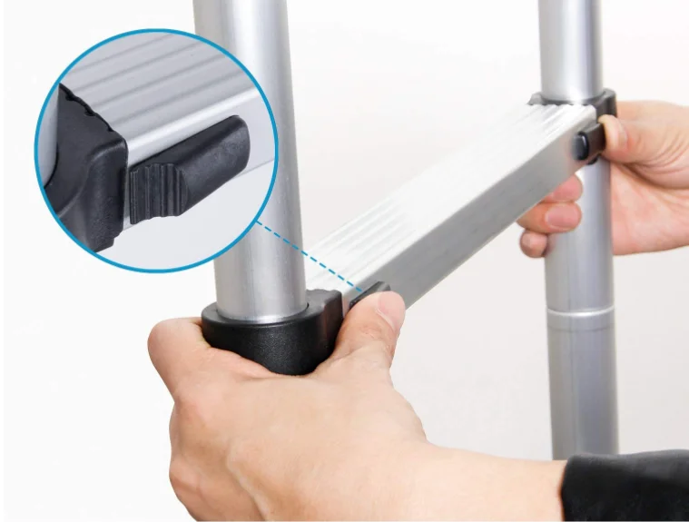 Thickened aluminum alloy pull ladder outdoor portable foldable telescopic ladder