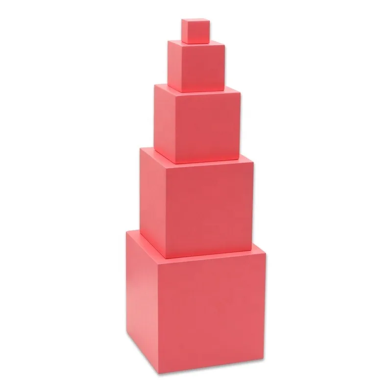 Montessori Pink Tower Sensorial Activity Wooden Montessori Materials Preschool Educational Learning Toys For School