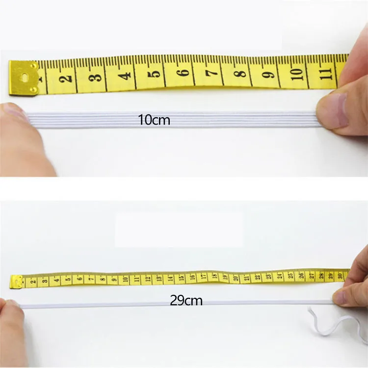 China factory wholesale flat 1/4 braided elastic white