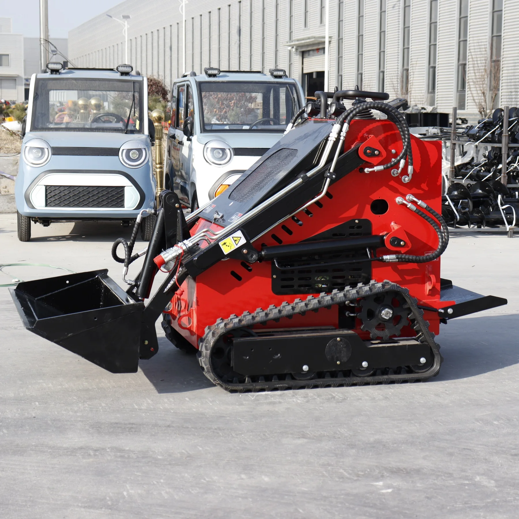 small skid loader Multi-functional hydraulic steer loader crawler skid steer loader with a bucket