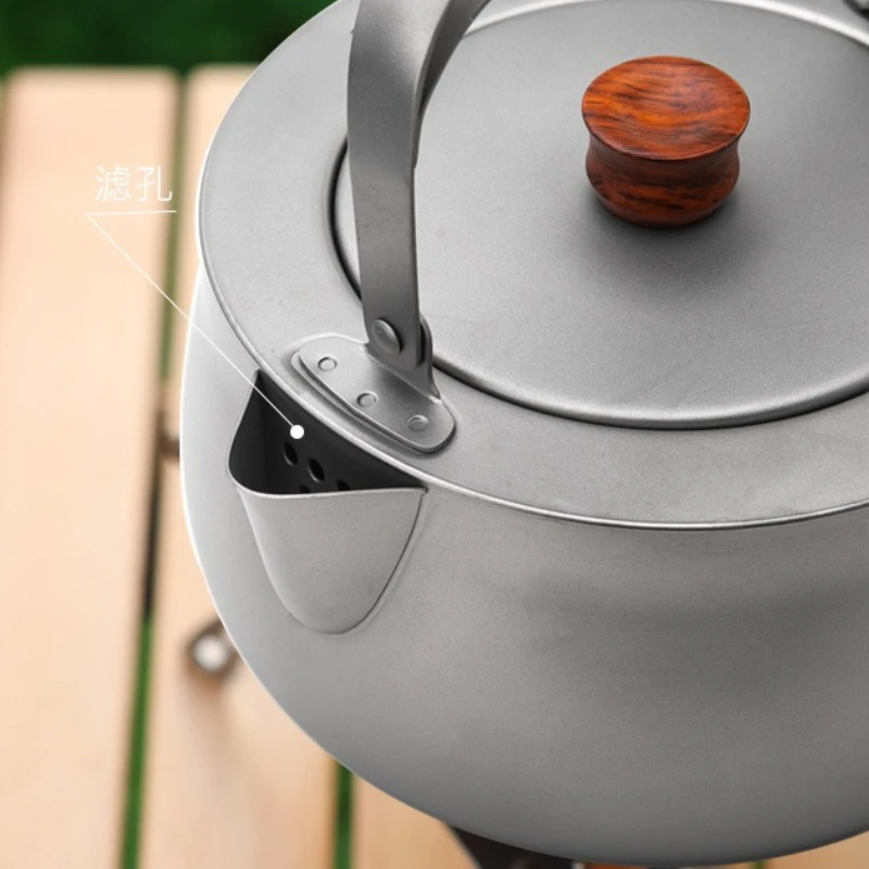 Outdoor camping home multi color pure titanium kettle