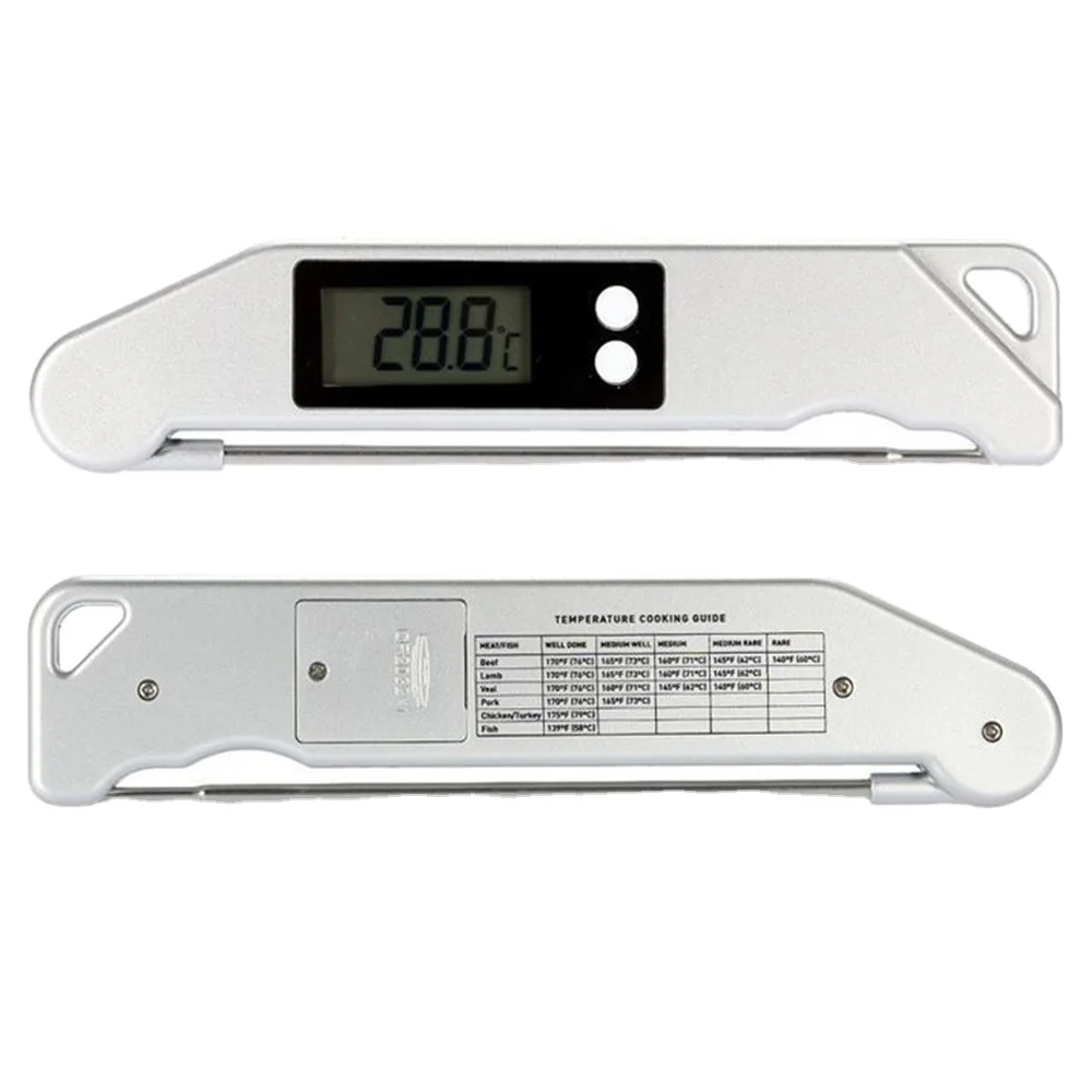Hot Sale in Bulk Silver Digital BBQ Food Wireless collapsible Cooking Thermometer