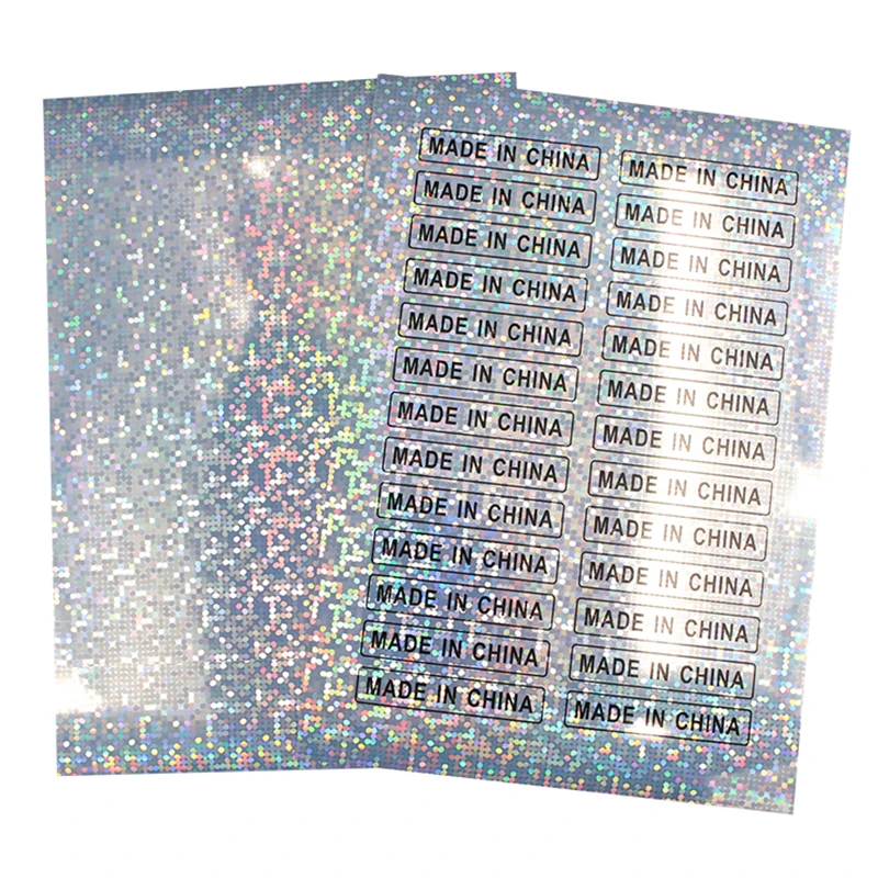 UV Resistant Waterproof 3D Hologram Reflective Glitter Sticker Custom Die Cut Label Logo Adhesive Craft Rainbow Silver Laser